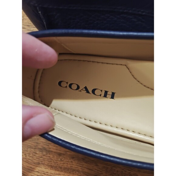 Coach Marley Driver Loafer Womens 9.5B Navy Blue Pebble Leather Slip On Classic - Picture 8 of 8